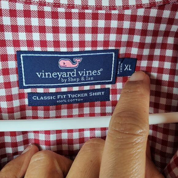 Vineyard Vines Red Plaid Classic Fit Tucker Shirt XL Long Sleeve Button Down - Picture 2 of 6